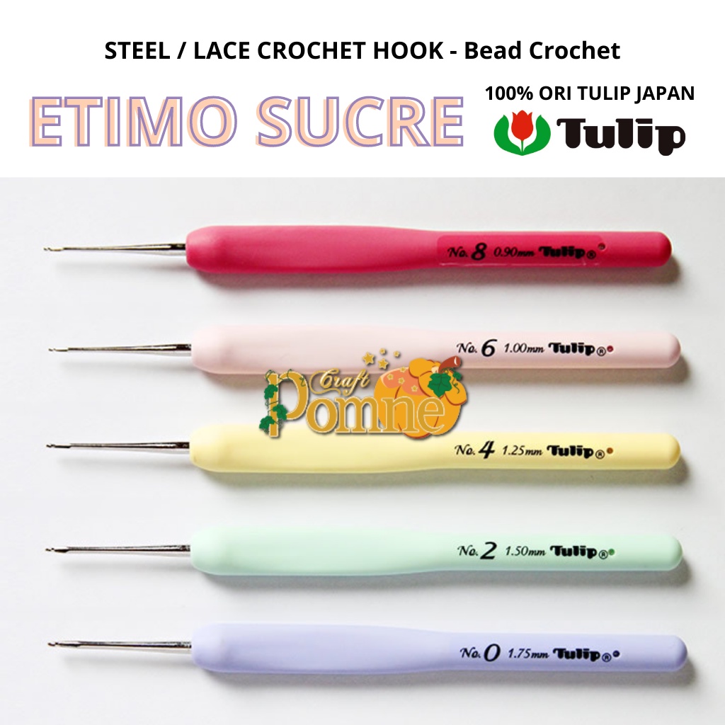 Jarum Rajut Hakpen TULIP SUCRE Bead Crochet Hook 100% Original TULIP JAPAN LACE CROCHET HOOK