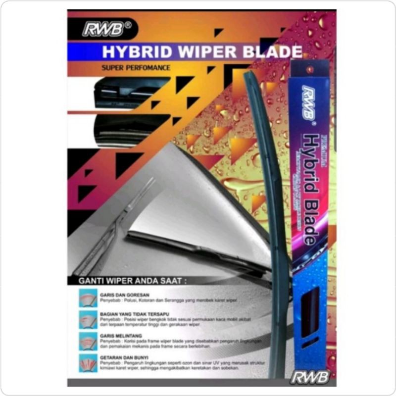 Wiper Depan Kia Picanto 22&quot;+16&quot; Hybrid Merk Rwb