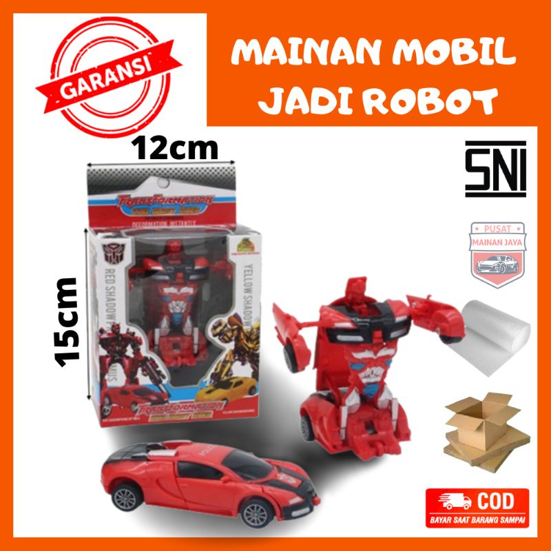 Mainan Mobil Jadi robot murah transformer pullback tanpa remote kecil OCT 5323