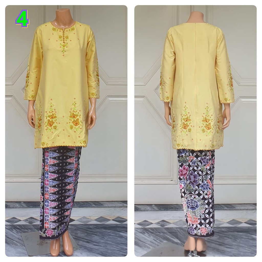 STELAN BAJU KURUNG MELAYU BORDIR WARNA / SET TUNIK MELAYU DAN ROK TUMPAL