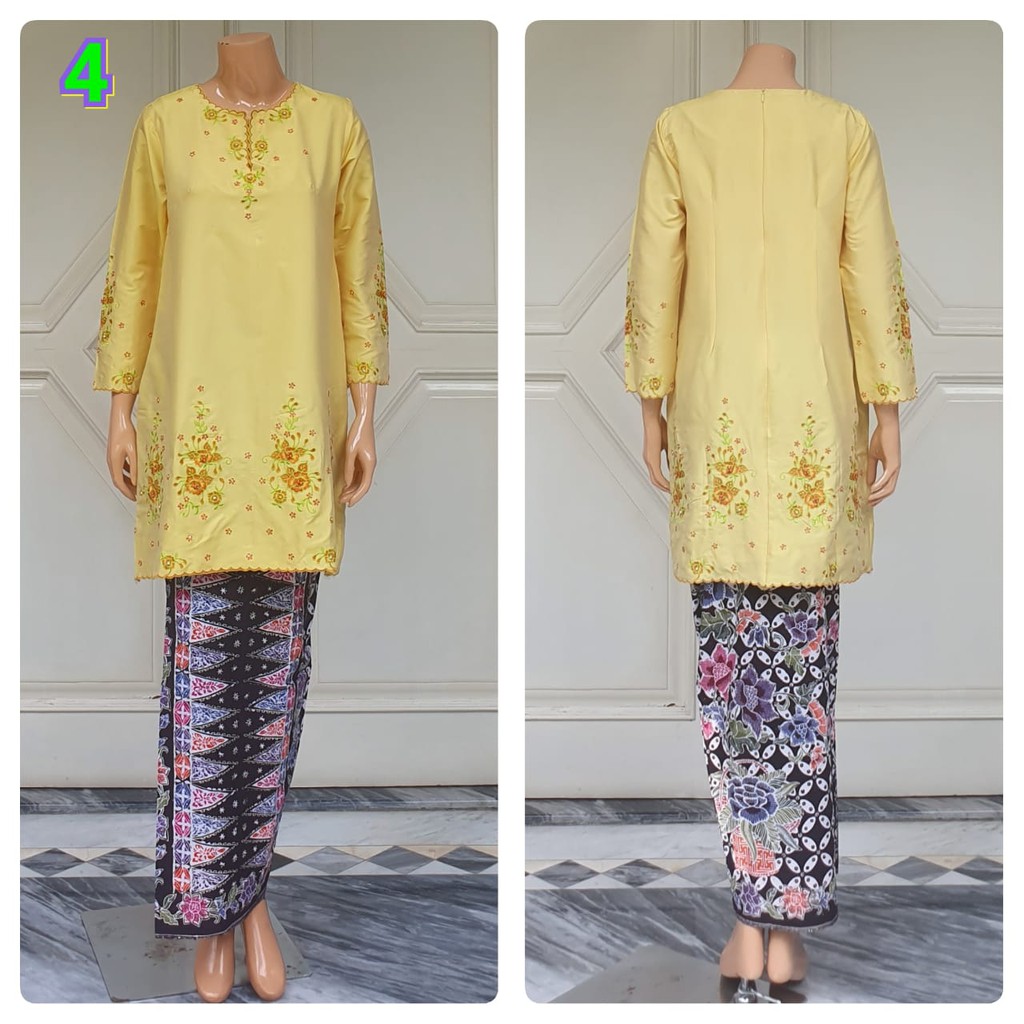 STELAN BAJU KURUNG MELAYU BORDIR WARNA / SET TUNIK MELAYU DAN ROK TUMPAL