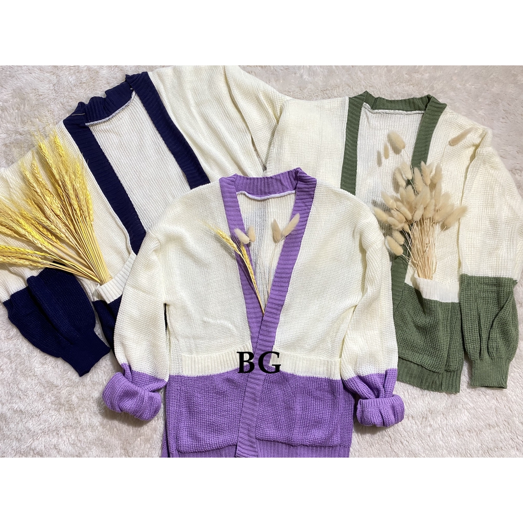 Cardigan Clarisa Pastel Manda outer Cardy 2 Tone