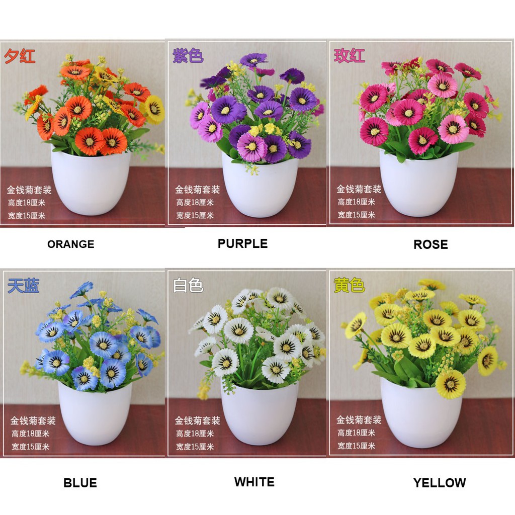 RSB COD CLEAR STOCK Pot Bunga Kode 09 Cosmos / Tanaman Bunga Plastik / Bunga Dekorasi Rumah / Tanaman Ornamen-1