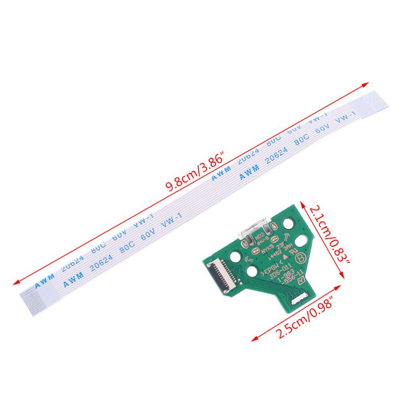 Btsg Jds-011 Papan Soket Port Charger Usb Untuk Controller Ps4 Dengan Kabel 12 Pin