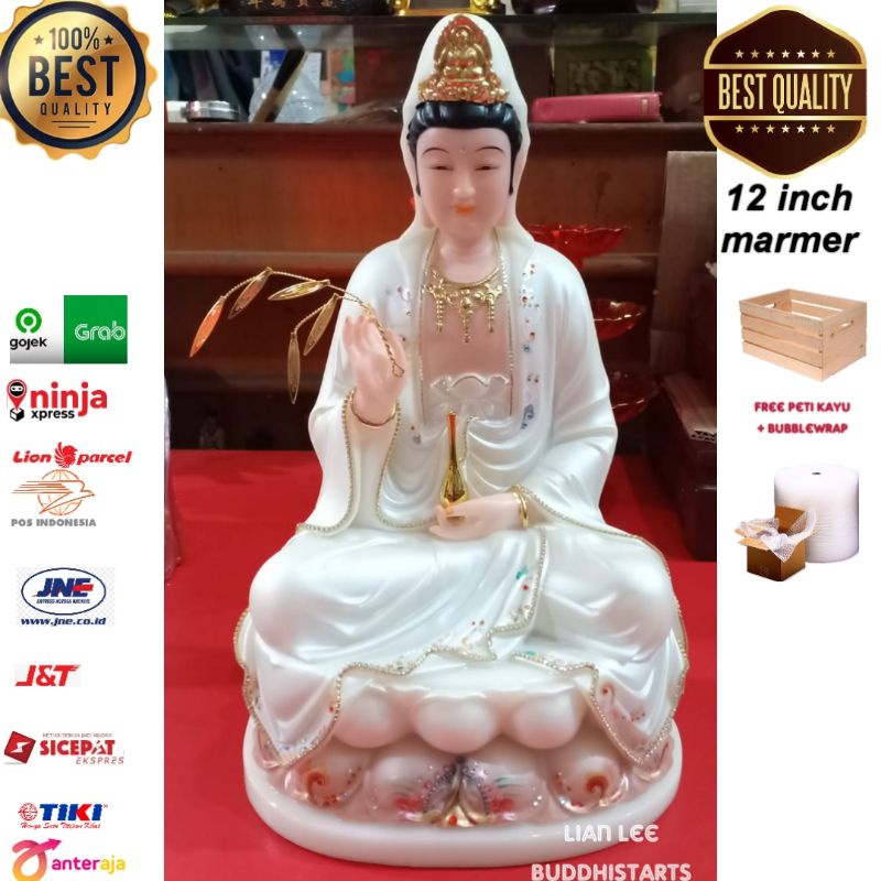 patung dewi kwan im marmer padat hanpaiyu uk 12 inch