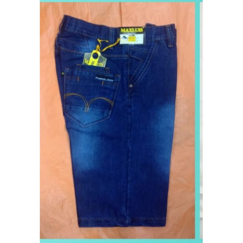 Celana Pendek Jeans Lepis Pria Merk MaxLuis Original Distro Reguler Semi Lions Max Luis Panjang Dibawah Lutut Lepis Jeans Standar Ukuran Jumbo Super Jumbo 38 40 42 44 Standar 27 28 29 30 31 32 33 34 35 36 37 38