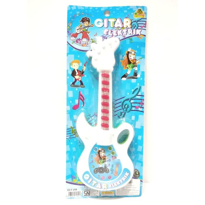 Gitar Elektrik Mainan Anak LakiLaki dan Perempuan Warna Putih