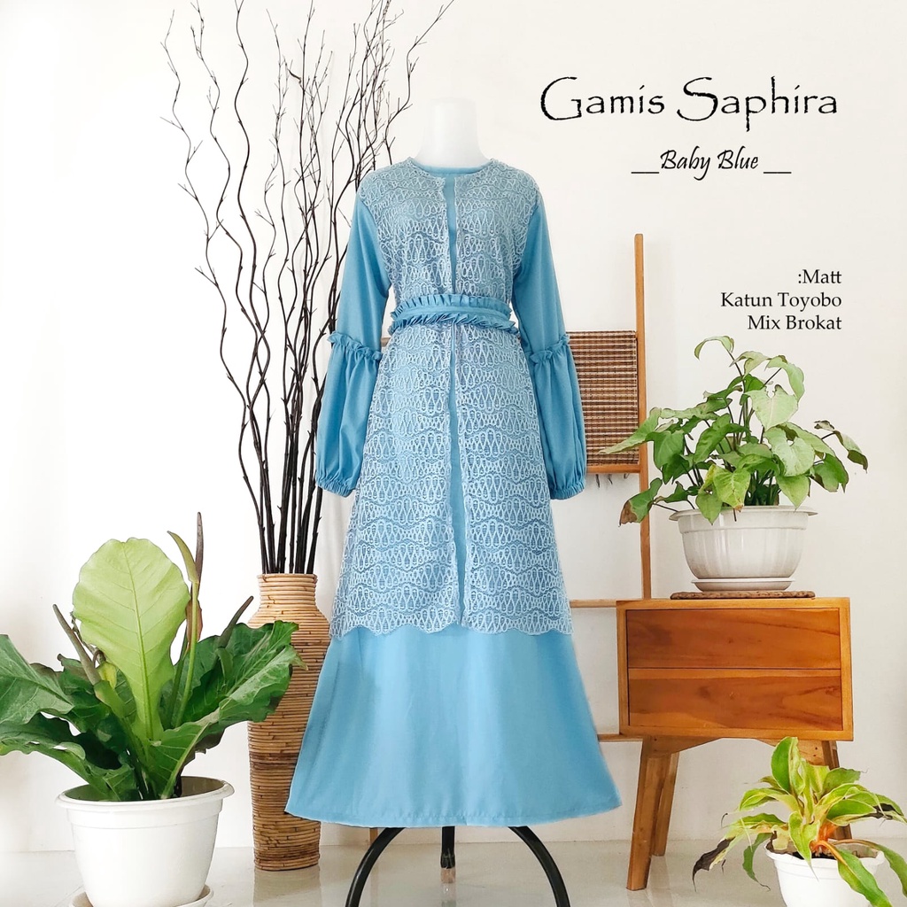 GAMIS SAPHIRA/GAMIS KONDANGAN/GAMIS MODEL MODERN/GAMIS LEBARAN/BAJU LAMARAN/BAJU BRIDESMAID