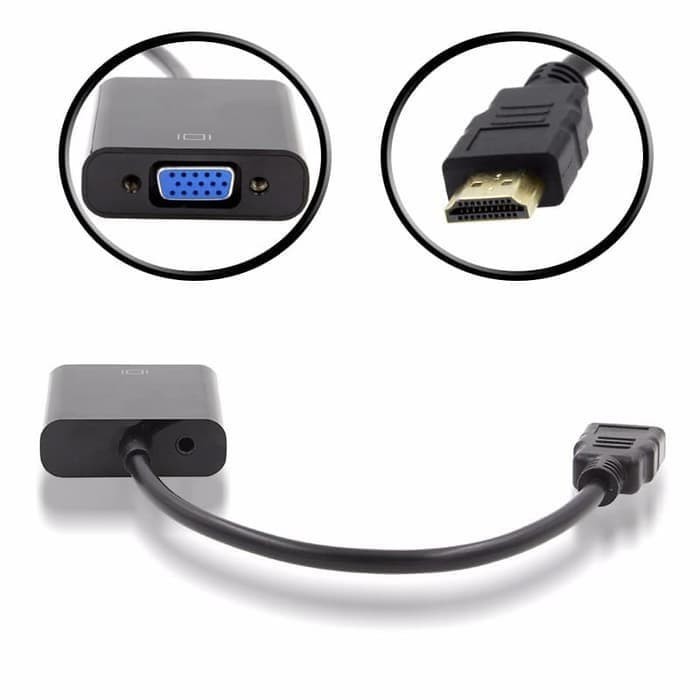 HDMI to VGA Converter Adapter Cable - Kabel VGA ke HDMI