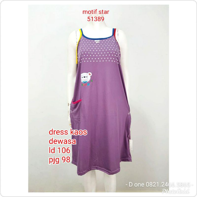 Daster tanktop dewasa star &amp; flower 51389