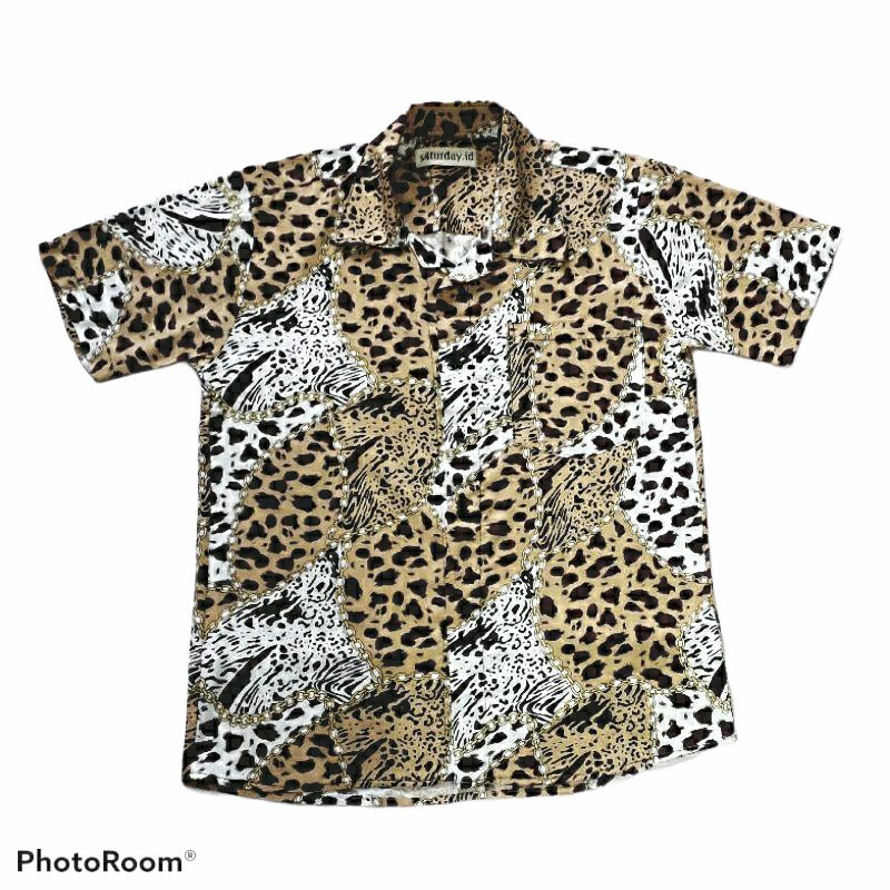 LOKAN Kemeja Macan Santai Baju Pria