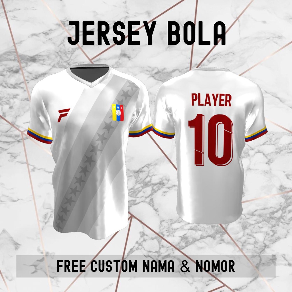 Jersey Venezuela Timnas Negara Bola Baju Kaos Custom Nama dan Nomor Punggung - 246