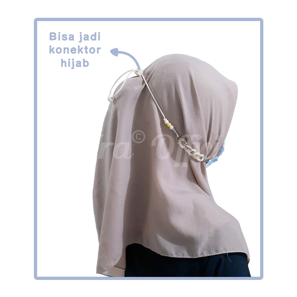 Shifra Tali Gantung Masker Leher Dengan Tali Karet Elastis Kombinasi Stopper Variasi Rantai Colorful