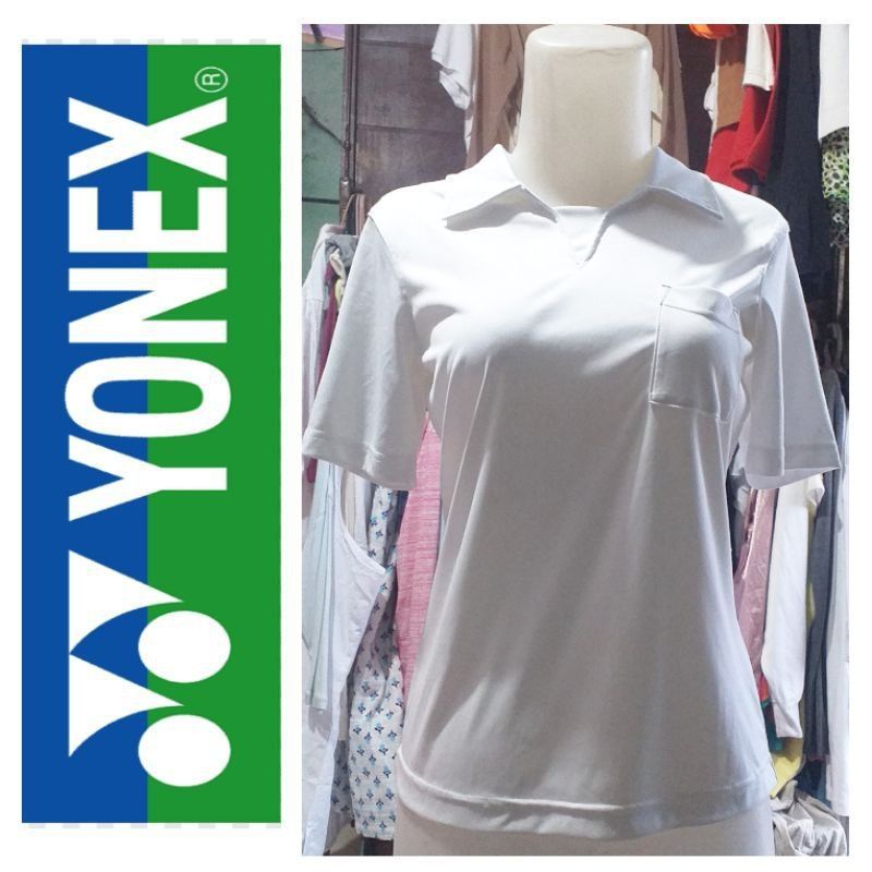 YONEX baju Kerah Olahraga putih Wanita women Original
