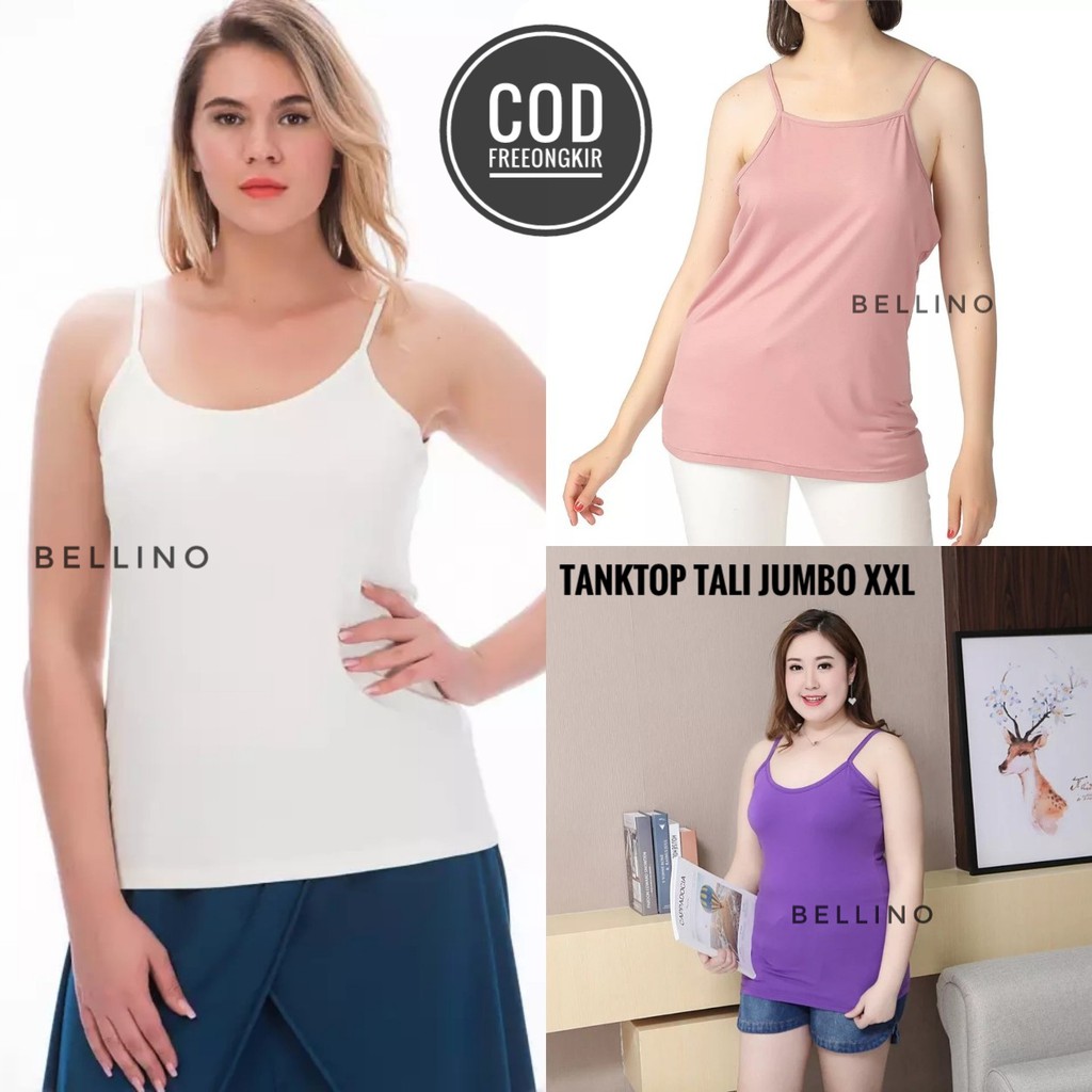 Tanktop Tali Wanita Jumbo XXL 3L Big Size Kaos Tank Top Cewek Kaos Dalam Tangtop Jumbo-1