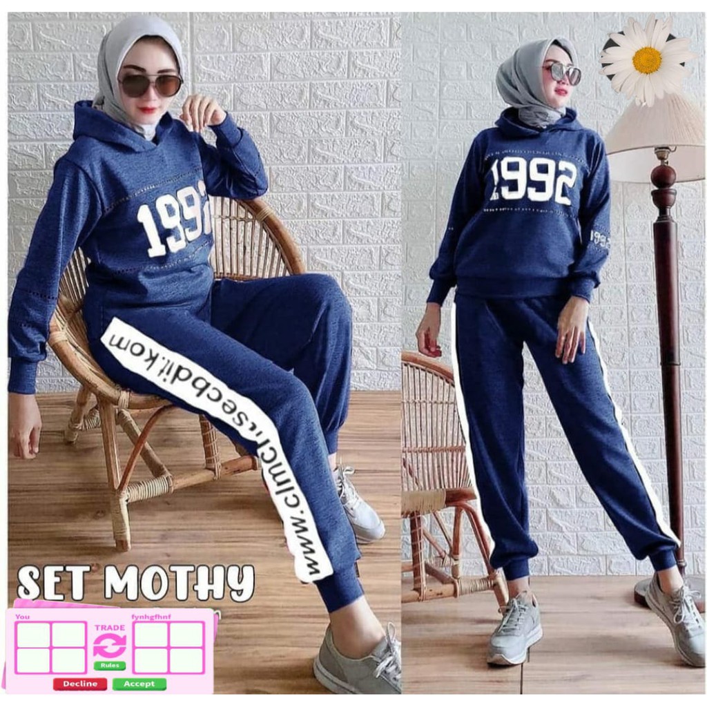 COLLECTION_COOLS.SETELAN WANITA MOTHI 1992 KEREN TERBARU-STELAN CEWEK SPORT TRENDY KEKINIAN TERLARIS