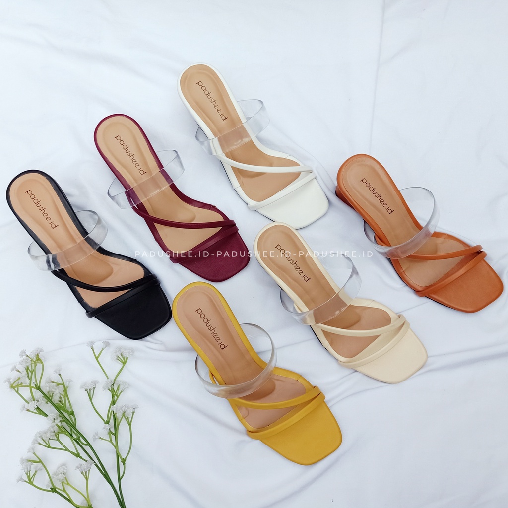 Padushee.id - sendal wanita || CANTIKA || heels 5 cm / hak tahu wanita