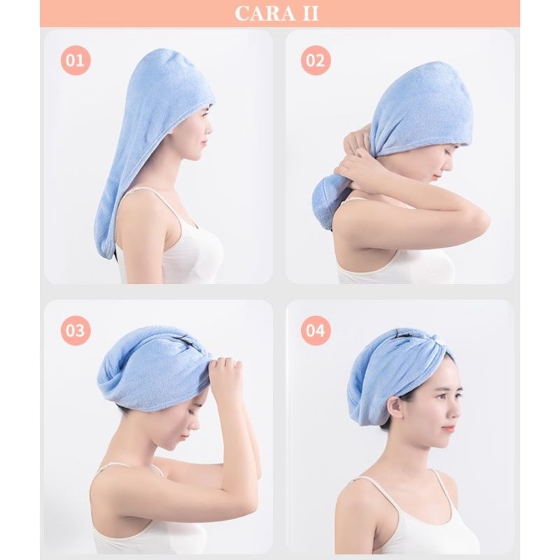 HANDUK KEPALA PENGERING RAMBUT HEADBAND IKAT LAP HANDUK KERAMAS MICROFIBER IMPORT