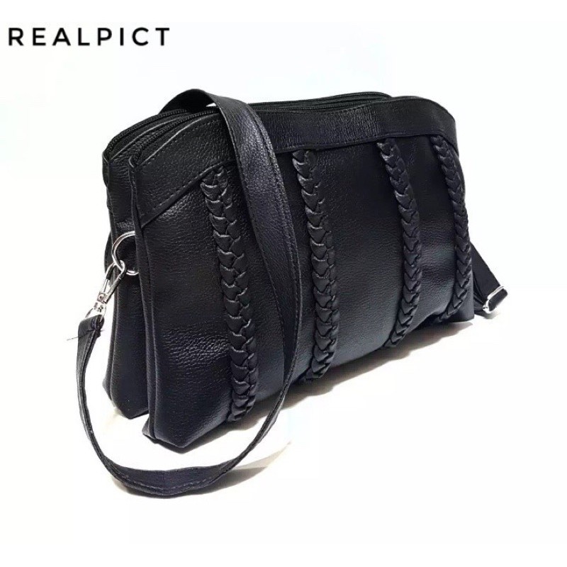 Tas Selempang wanita tas kulit kepang tas simple elegant tas kondangan wanita sling bag kulit polos