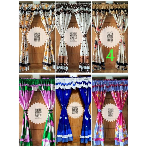 Tirai Kain Jendela Gorden Serut Murah