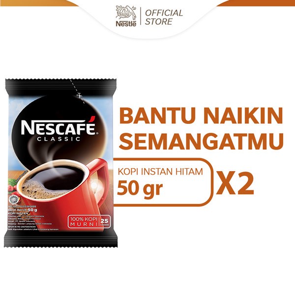 

(BISA COD) NESCAFE CLASSIC Kopi Instan Kopi Hitam Sachet Bag 50g x 2pcs