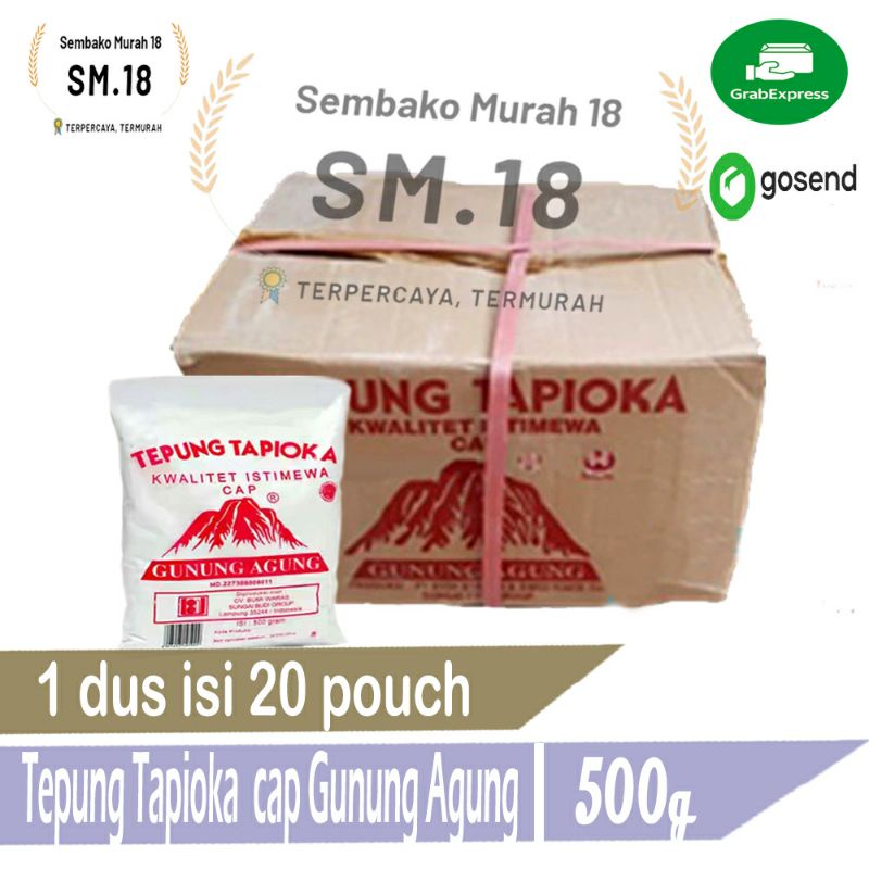 TEPUNG TAPIOKA SAGU @ 500GR CAP GUNUNG AGUNG DUS ISI 20 PX