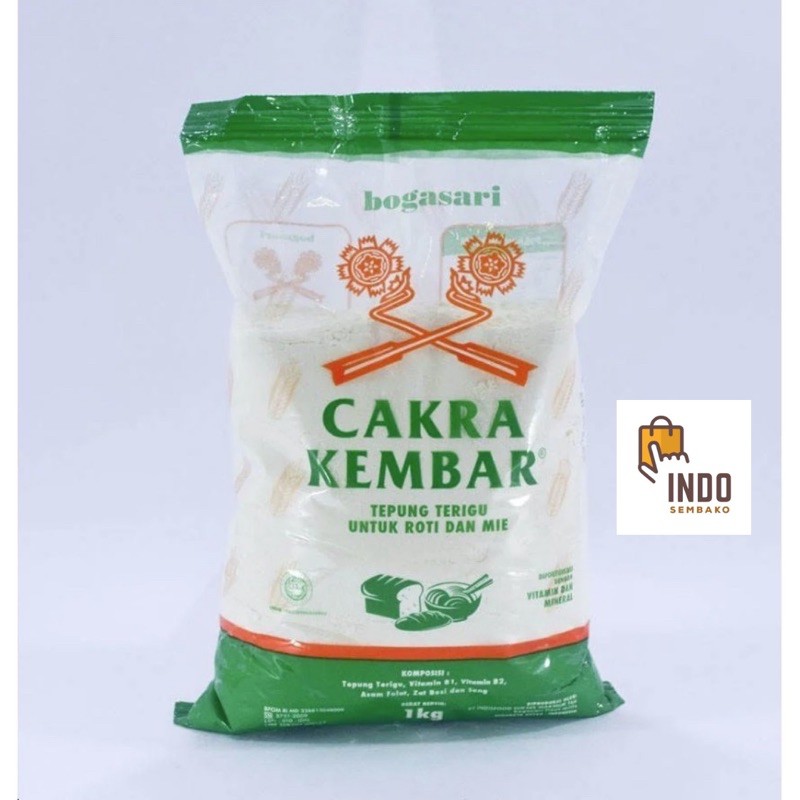 tepung cakra kembar bogasari 1kg / Tepung terigu cakra kembar hijau 1kg