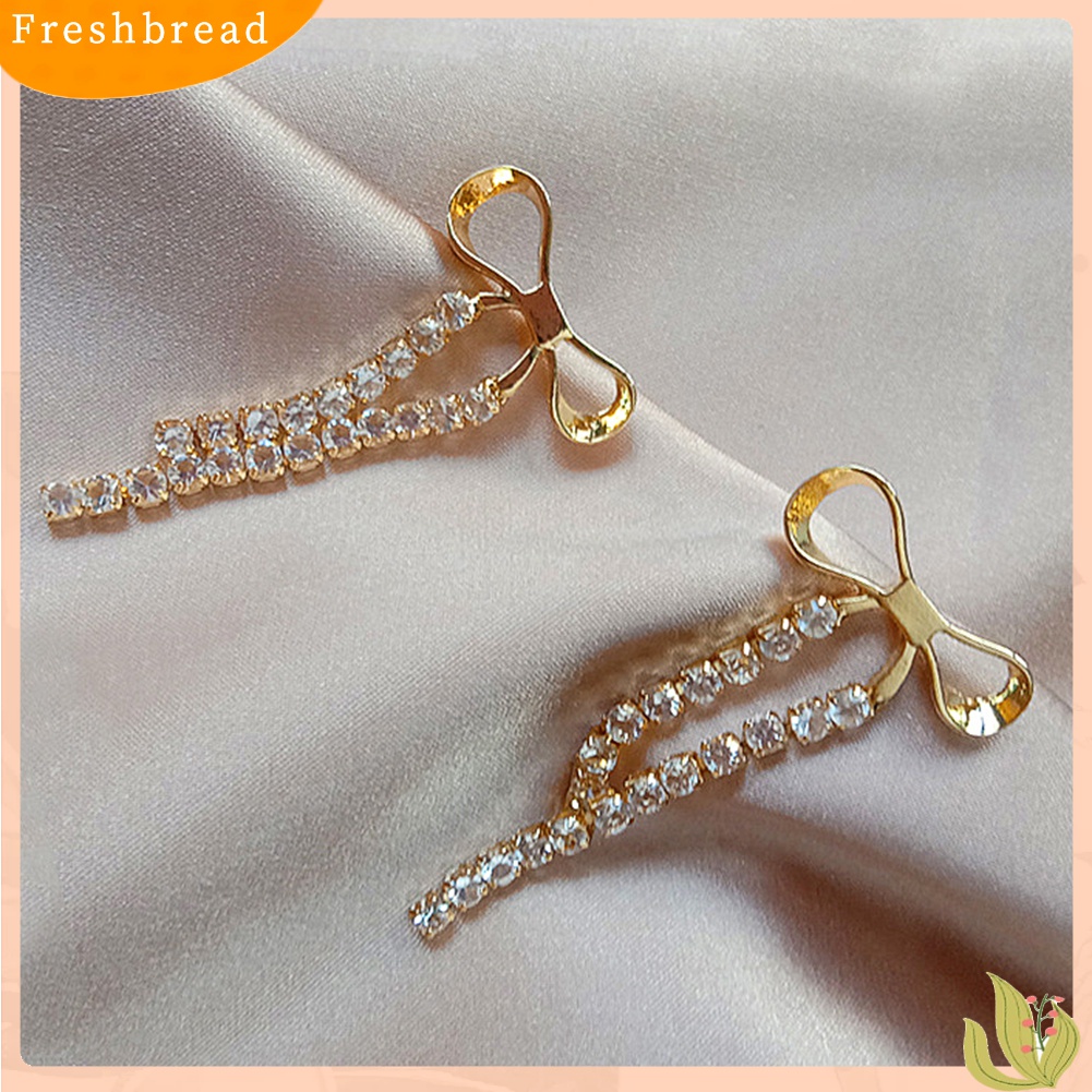 Fresh| Anting Tusuk Gantung Wanita Bahan Alloy Desain Pitarumbai Panjang Gaya Elegan Berkilau Untuk Hadiah