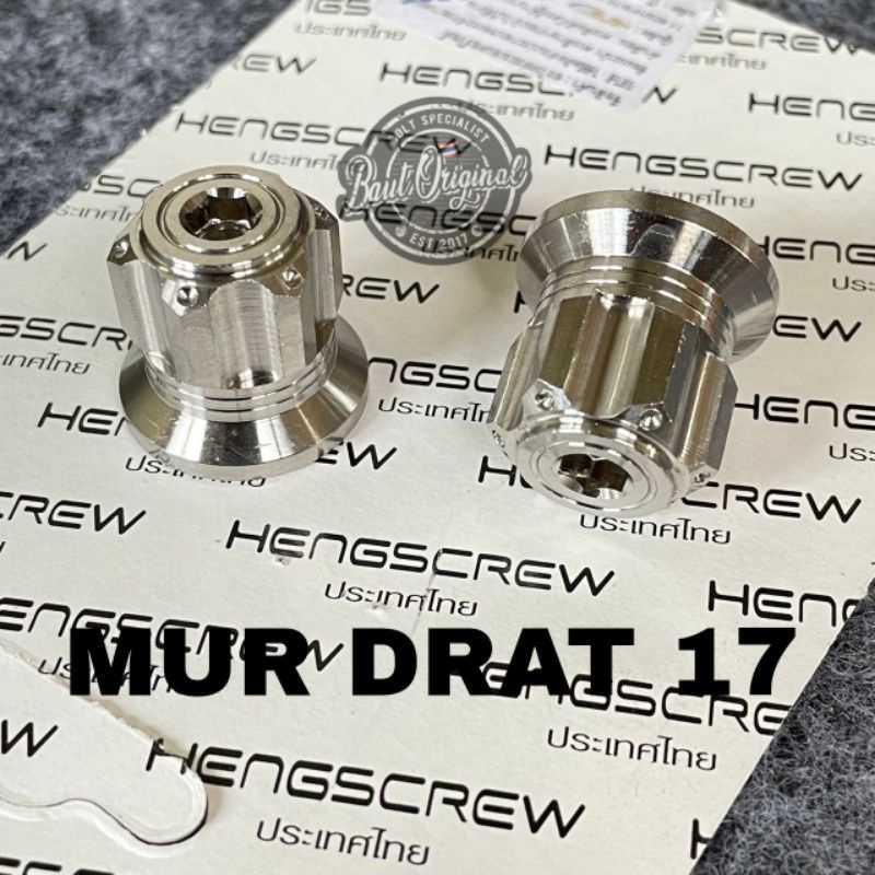 mur head topi m12 drat 17 stainless cnc 5g gear 2 kunci matte original heng thailand