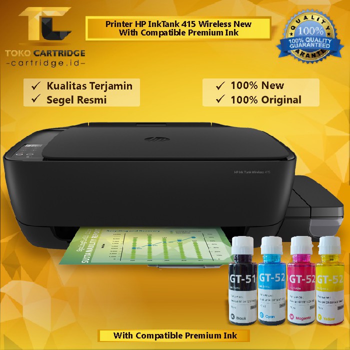 Printer Ink Tank HP 415 Wireless All in One Print Scan Copy WIFI MULTIFUNGSI Original Z4B53A