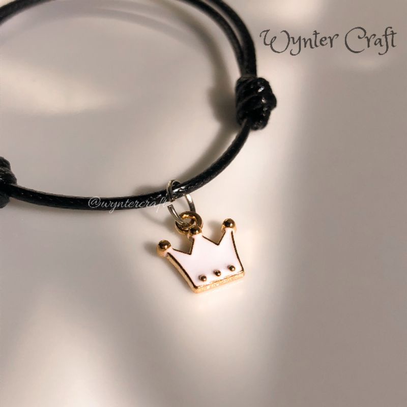 WA110 Gelang Charm Crown Bestie Persahabatan by Wynter Craft