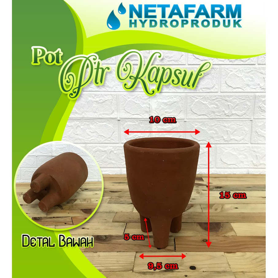 Pot Gerabah Terracotta / NF Kaki Gelas 25 S (D = 10 T = 15)