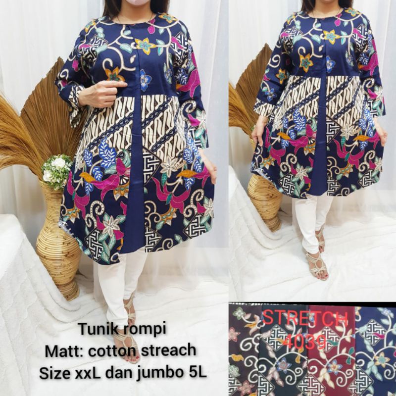 TUNIK BATIK ROMPI/TUNIK SABIAN/TUNIK BATIK ROMPI/TUNIK STRECH BATIK