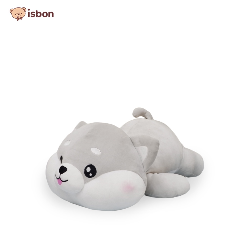 ISTANA BONEKA Anjing siberian Husky ly srigala squishy Abu Abu Cocok Untuk bantal Guling Bahan Halus dan Lembut By ISTANA BONEKA