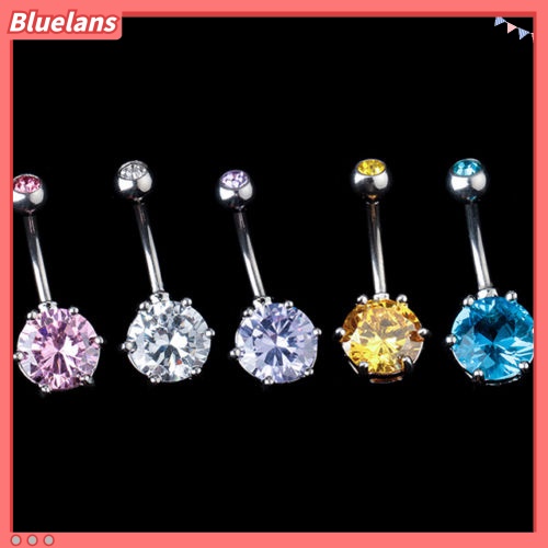 Bluelans Fashion Rhinestone Belly Ring Button Bar Body Piercing Jewelry Lady Navel Ring