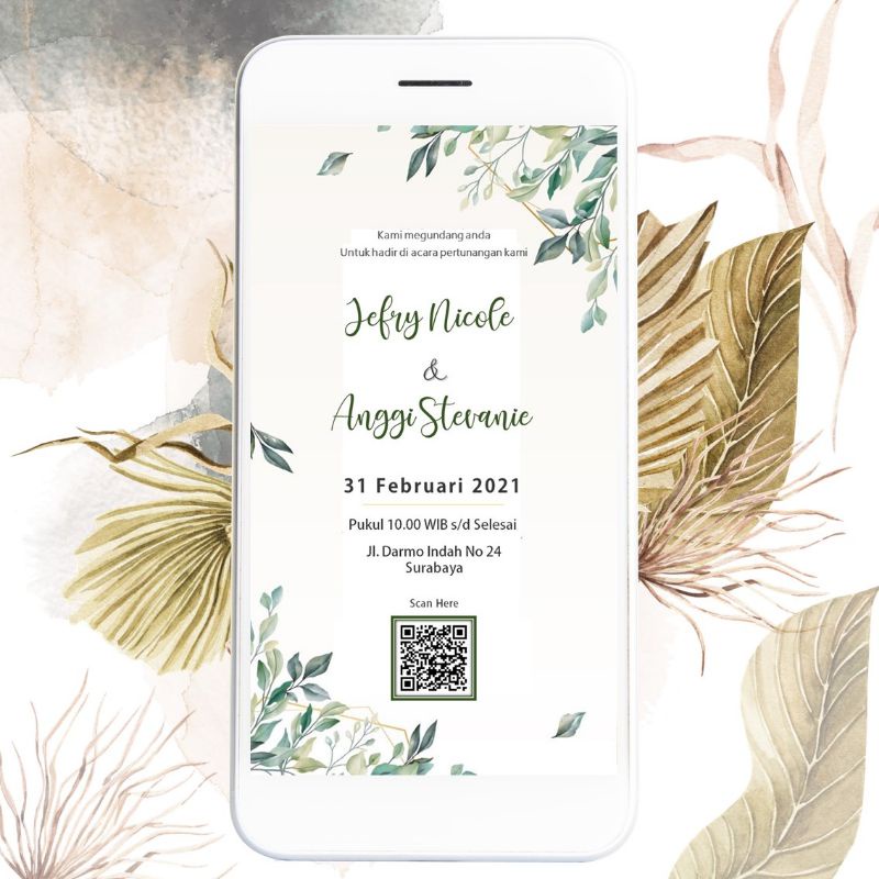 Undangan digital invitation engagement pertunangan JPG full layar