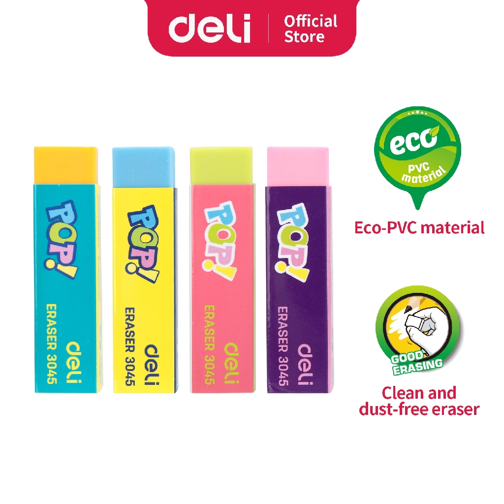 

Deli Penghapus Eraser POP Eraser 60 15 15mm 4C Merah muda biru hijau kuning E3045