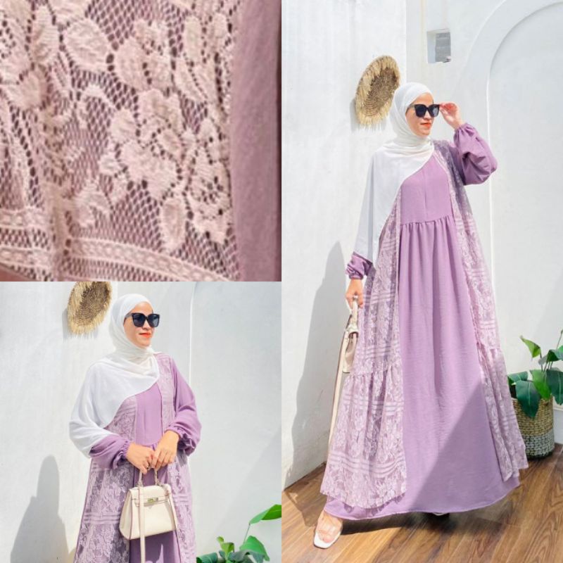 Tisya Maxy - Gamis Brukat Rompi