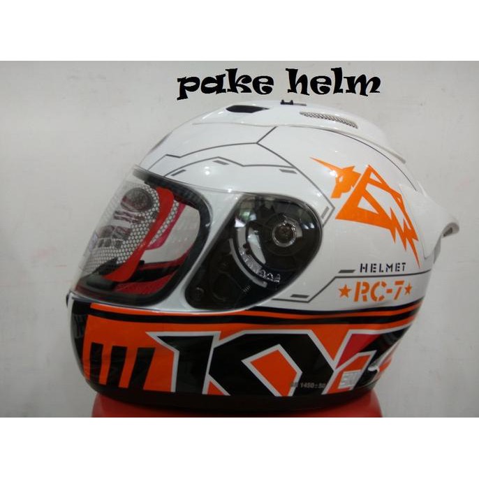 HELM KYT RC 7 RC SEVEN WHITE BLACK ORANGE RC7