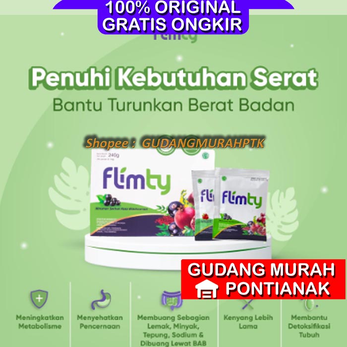 Flimty Fiber Per-Sachet satuan BPOM pelangsing obat kurus diet Detox kesehatan