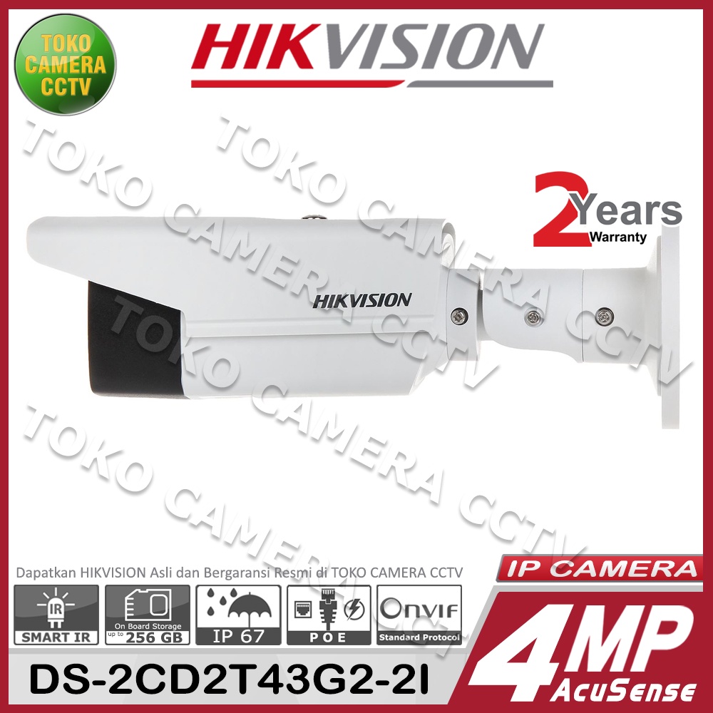 IP CAMERA 4MP HIKVISION DS-2CD2T43G2-2I AcuSense IP KAMERA