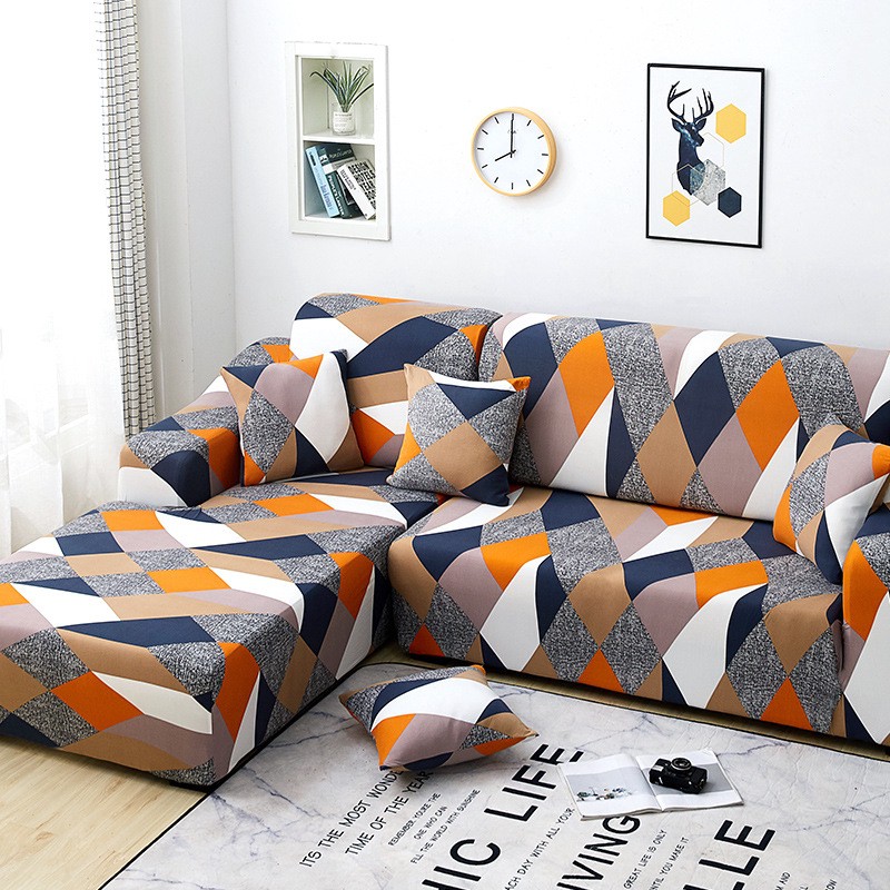 [LOCAL STOCK ]1/2/3/4 Seater Sofa Cover Removable Normal Shape/L Shape Slipcover Stretch Universal  L Design