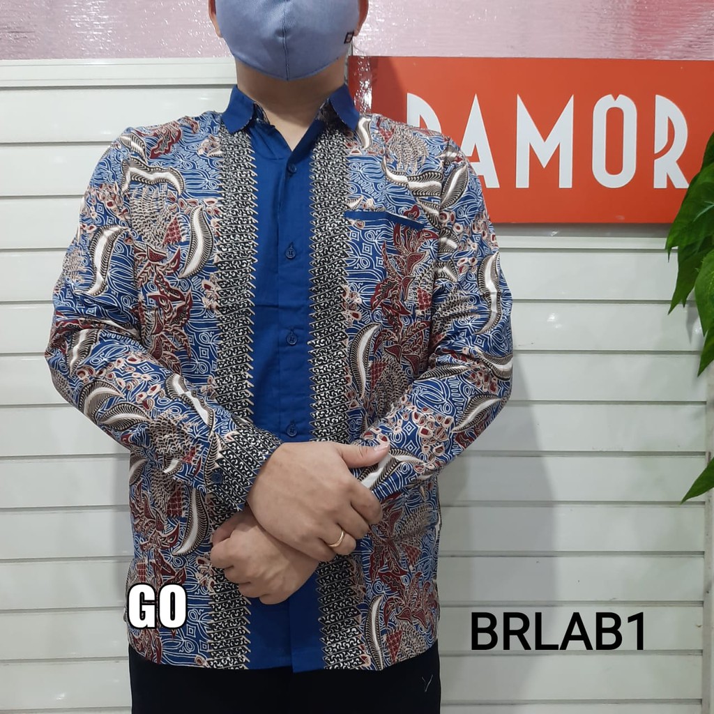 bego BRLAB DAMOR (CRESSIDA) BATIK Cowok Pakaian Pria Kemeja Batik Reguler Lengan Panjang