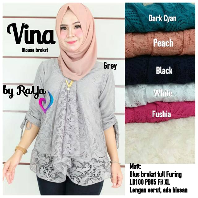 ATASAN BRUKAT WANITA VINA ARIMBI blus blouse brokat cantik
