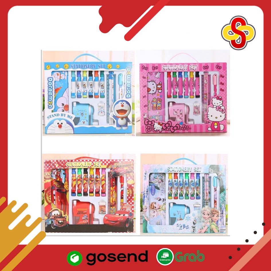 Set Alat Tulis Sekolah Anak 7 in 1 Karakter Stationery Set 1009