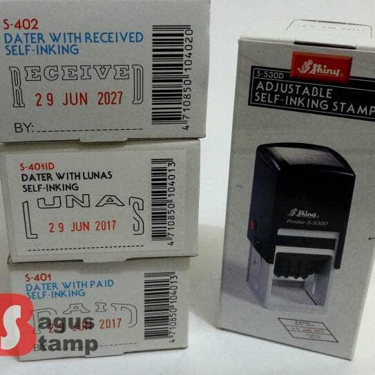 

☈ Stempel Otomatis PAID, LUNAS, RECEIVED Shiny S-401, S-401D, S-402 - S401/PAID, Biru+Merah ❀