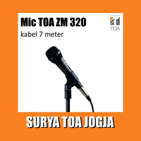 Mic TOA ZM 320 ZM320 Microphone Toa Jogja Mic Original Kabel untuk Ampli Horn Speaker Masjid Mushola