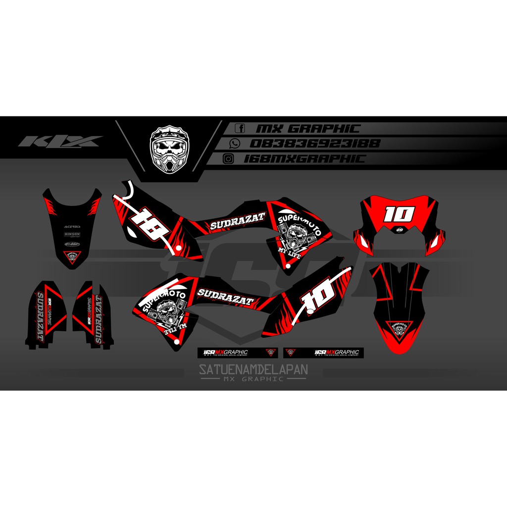 decal stiker klx bf motif supermoto