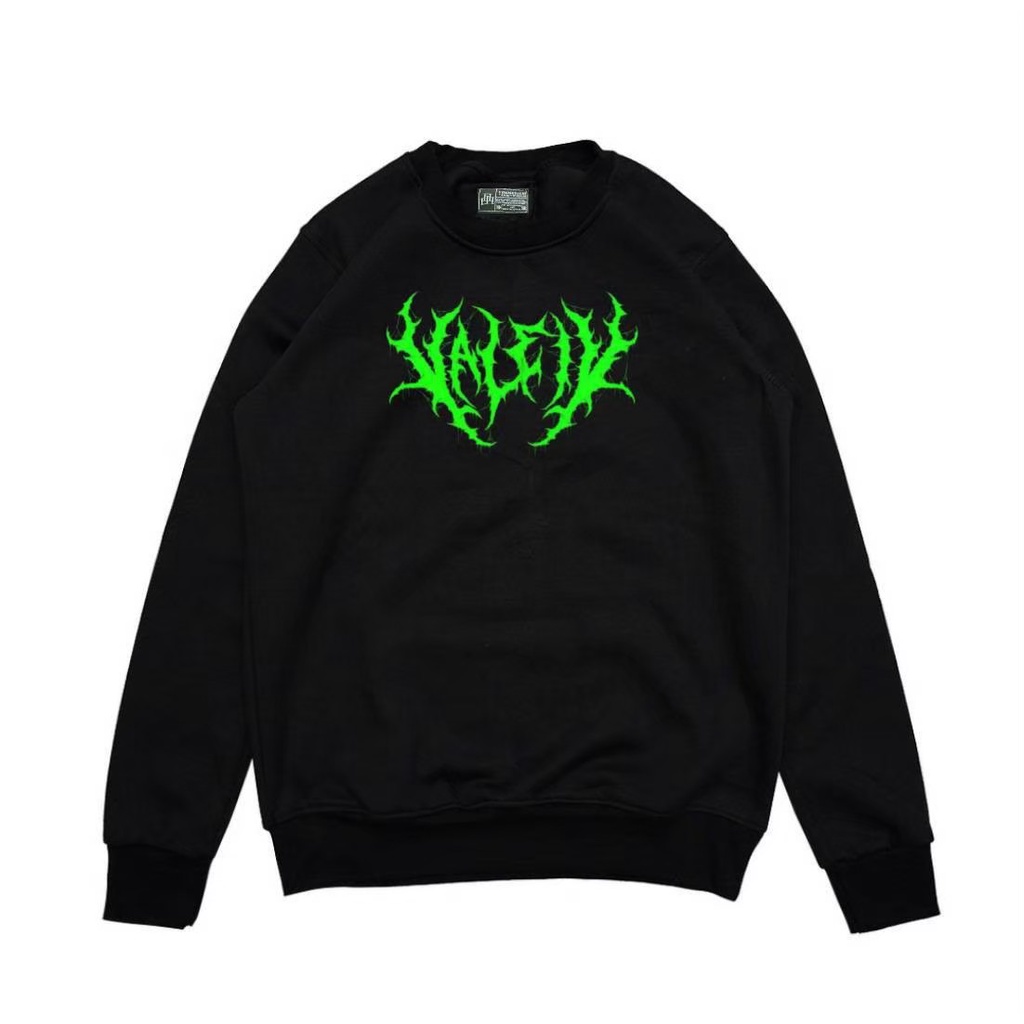 Crewneck Black Motif METAL Simpel Pria dan Wanita Premium Quality