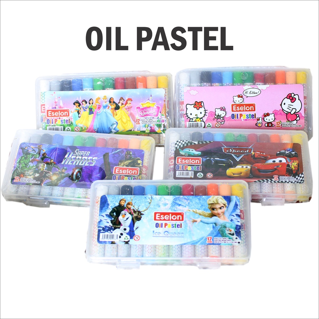 

[FaFi] Oil Pastel Crayon Eselon 12 Macam Warna dan Karakter Lucu